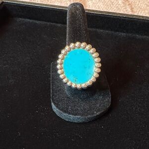 SLANE Turquoise and Silver Beaded Ring